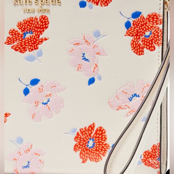 Morgan Dotty Floral Embossed Gusseted
Wristlet Kate spade SOLD OUT!! New w tags - Picture 2 of 6